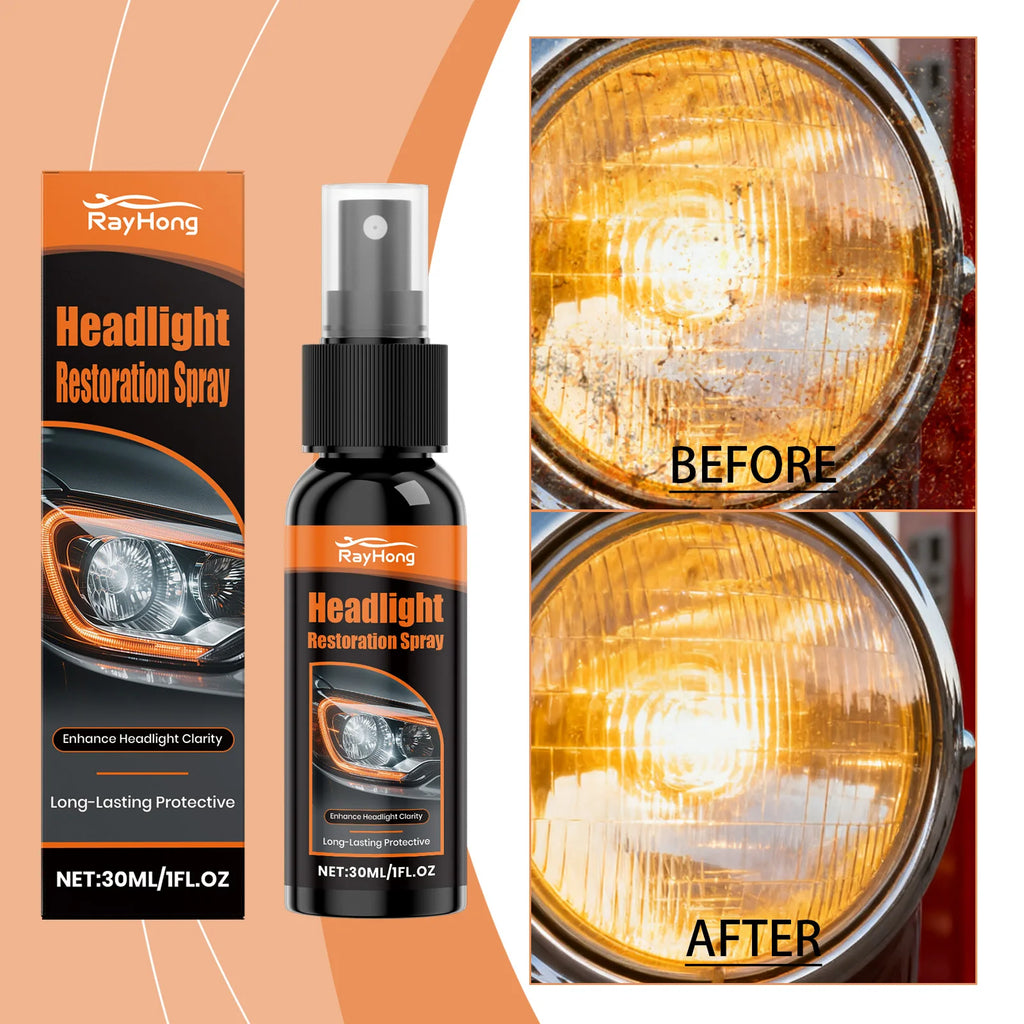 30ml Headlight Restoration Spray Coating Improves Clarity and Light Output for Plastic Headlamp Lenses Car Maintenance Tools