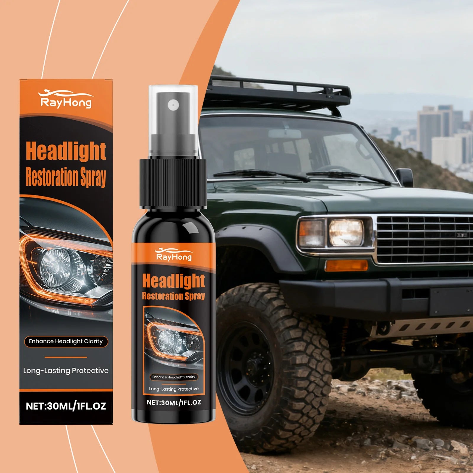 30ml Headlight Restoration Spray Coating Improves Clarity and Light Output for Plastic Headlamp Lenses Car Maintenance Tools