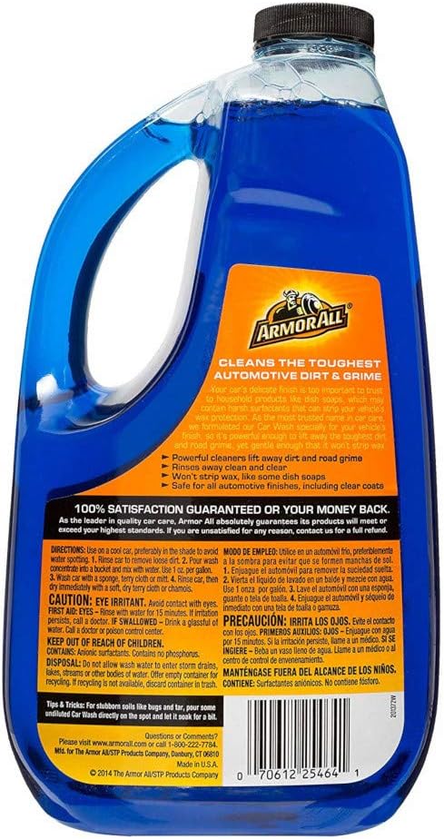 Armor All Foam Action Car Wash Soap, Cleaning Concentrate for Cars, Trucks, and Motorcycles, 64 Fl Oz Bottles (Pack of 4)