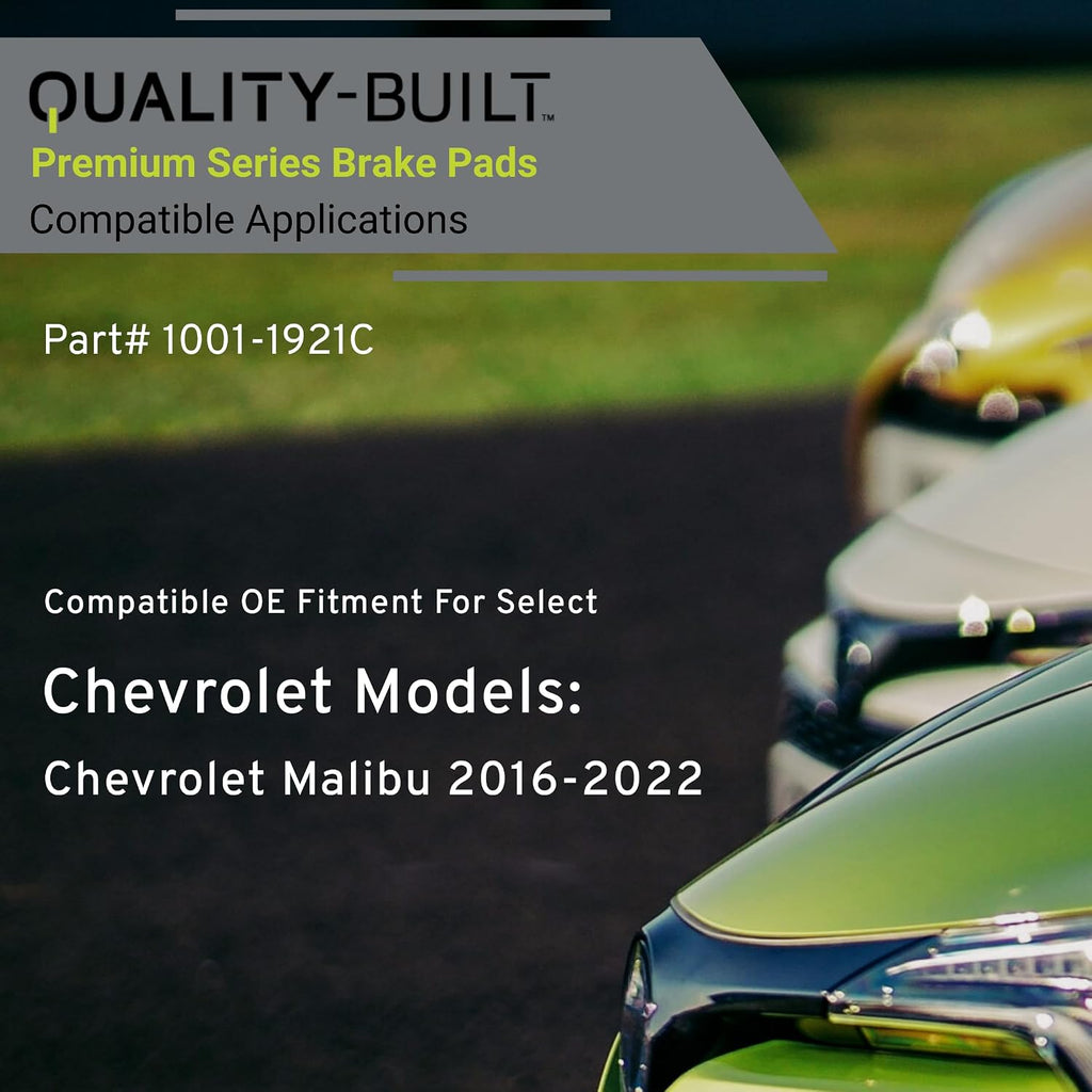 QUALITY-BUILT Rear Ceramic Brake Pads, Premium 1001-1921C, Compatible with 2016-2022 Chevrolet Malibu