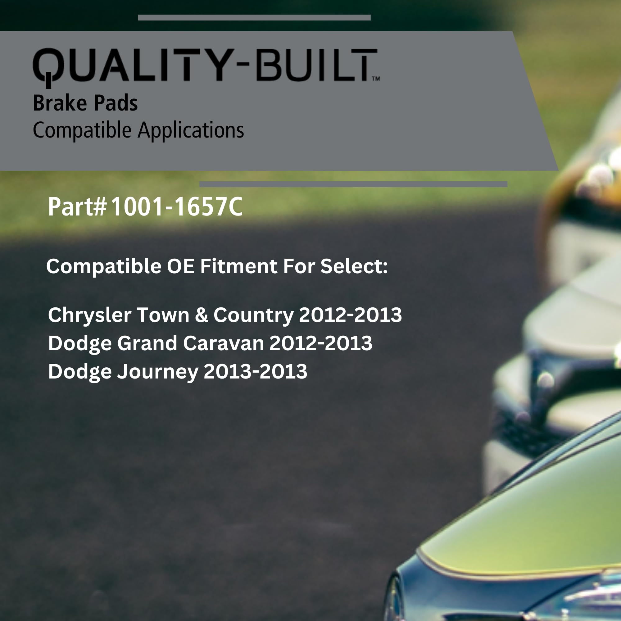 QUALITY-BUILT Rear Ceramic Brake Pads, Premium 1001-1057C, Compatible with 2005-2023 Chrysler/Dodge (300,Challenger,Charger,Magnum)