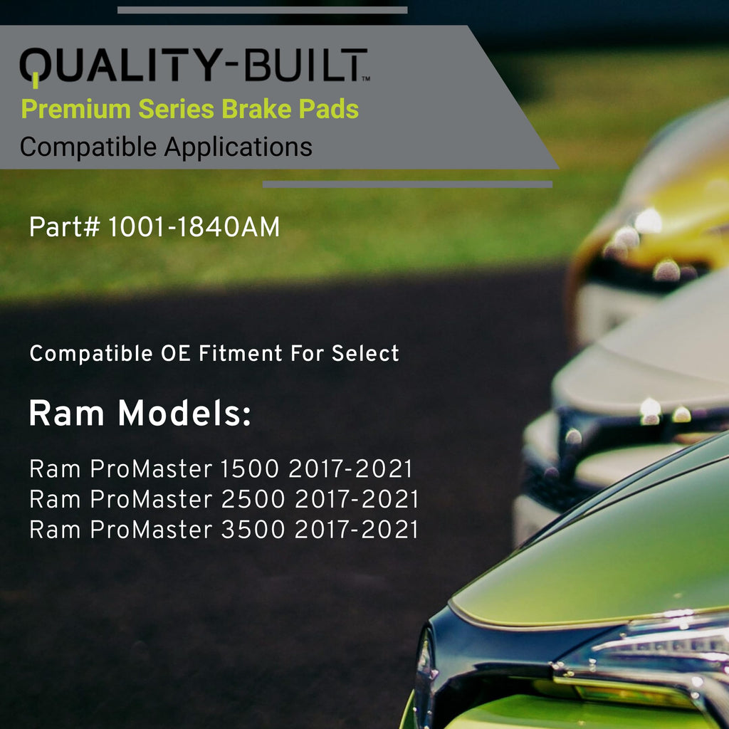 QUALITY-BUILT Rear Ceramic Brake Pads, Premium 1001-1057C, Compatible with 2005-2023 Chrysler/Dodge (300,Challenger,Charger,Magnum)