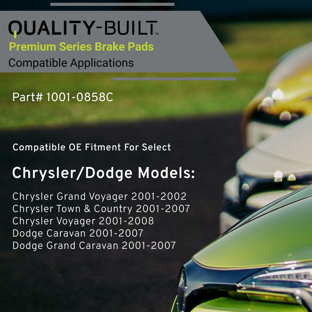 QUALITY-BUILT Rear Ceramic Brake Pads, Premium 1001-1057C, Compatible with 2005-2023 Chrysler/Dodge (300,Challenger,Charger,Magnum)