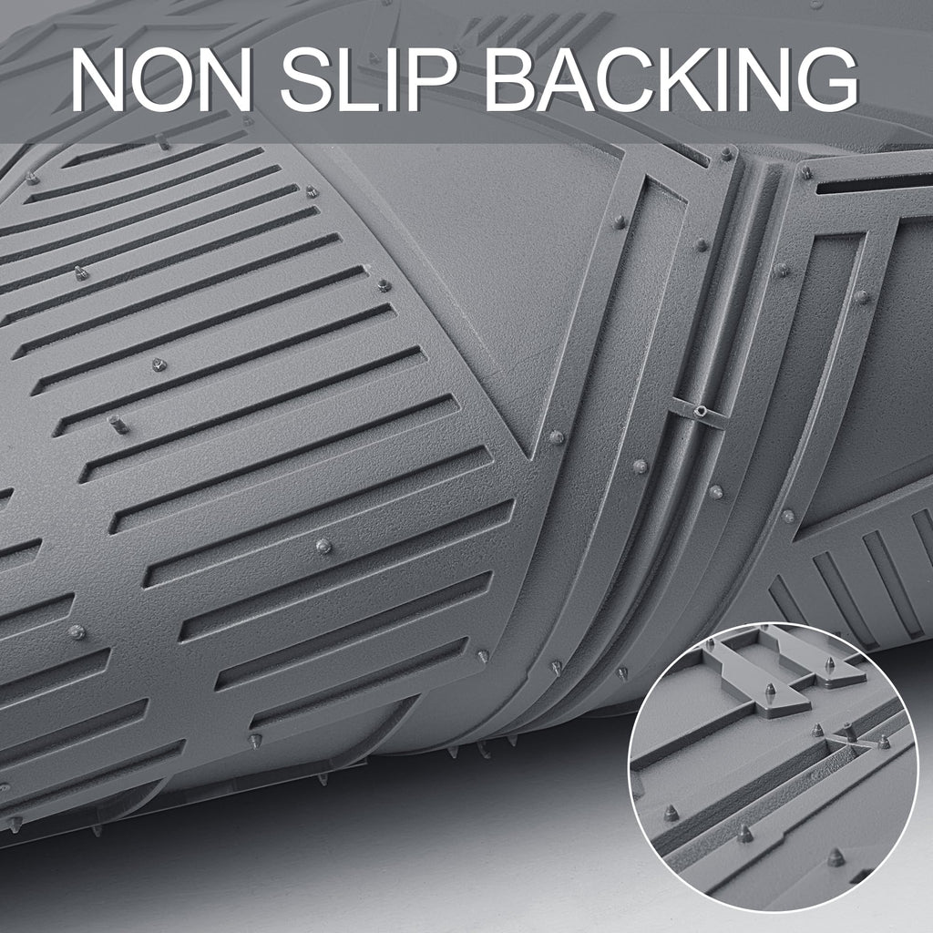 CAR PASS Heavy Duty Rubber Car Mats, Deep-Dish Odorless Car Floor Mats All Weather, Universal Trim-to-Fit for SUVs Trucks Sedans, Waterproof Anti-Slip, 3 Pieces V12 Black