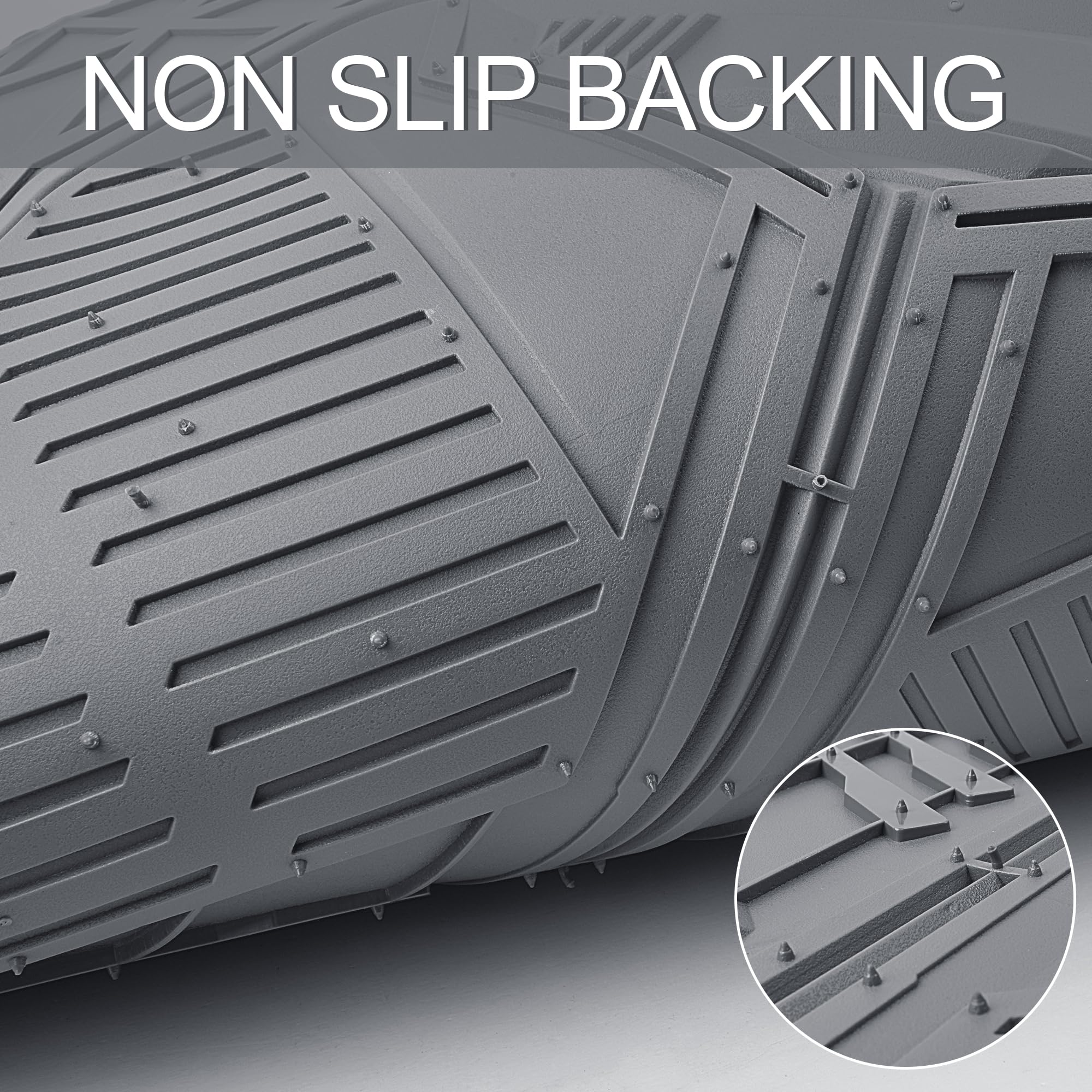 CAR PASS Heavy Duty Rubber Car Mats, Deep-Dish Odorless Car Floor Mats All Weather, Universal Trim-to-Fit for SUVs Trucks Sedans, Waterproof Anti-Slip, 3 Pieces V12 Black