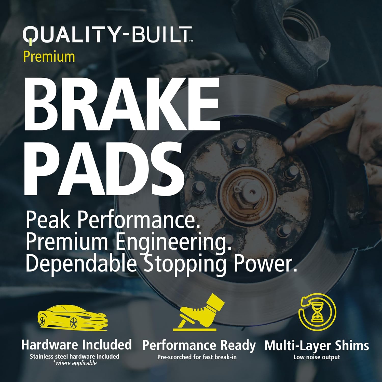 QUALITY-BUILT Rear Ceramic Brake Pads, Premium 1001-1921C, Compatible with 2016-2022 Chevrolet Malibu