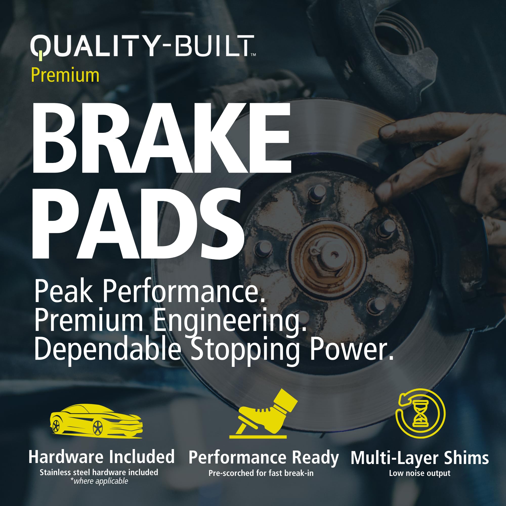 QUALITY-BUILT Rear Ceramic Brake Pads, Premium 1001-1057C, Compatible with 2005-2023 Chrysler/Dodge (300,Challenger,Charger,Magnum)