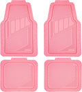 CAR PASS Heavy Duty Rubber Floor Mats 4-Piece,Pink Car Mats Full Sets Anti-Slip,Waterproof Universal Trim-to-Fit for Car SUV Truck, Durable All Weather Automotive Car Mats for Women,Girly(All Pink)