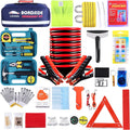 142 PCS Emergency Roadside Kit for Car ,Safety Car Kit with Jumper Cables | Roadside Assistance Emergency Kit Warning Triangle, Safety Hammer, Tow Rope, Car Emergency Kit Gifts for New Drivers