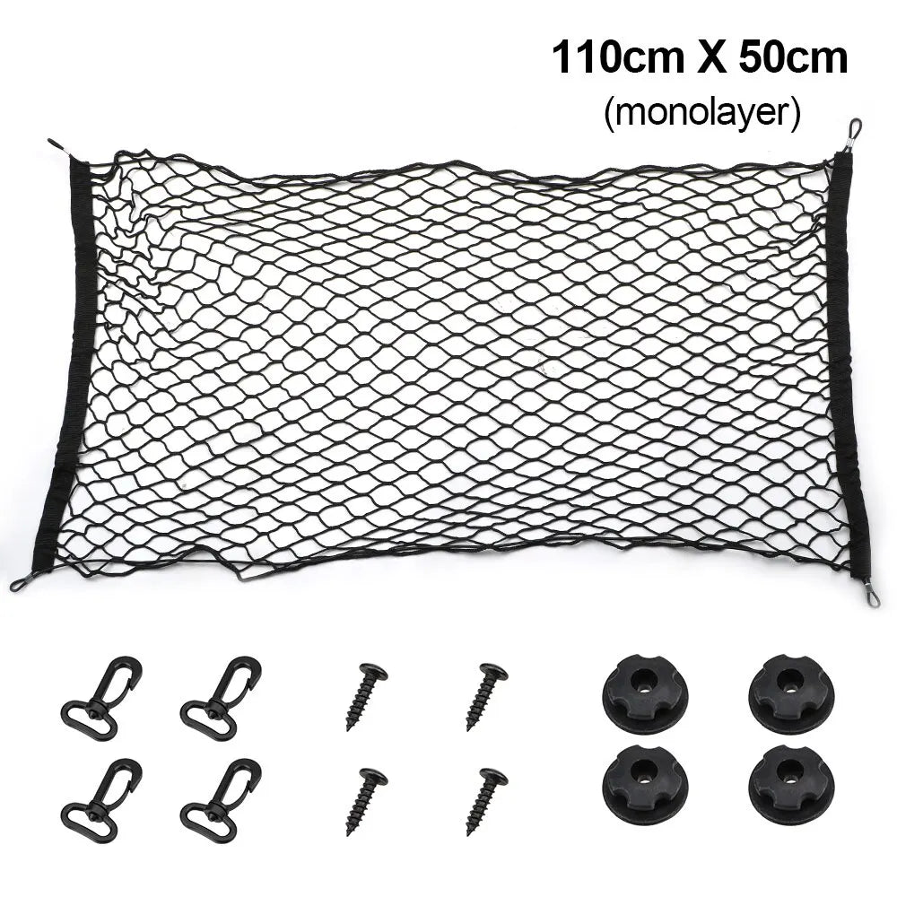 Car Trunk Storage Net Bag Cargo Luggage Nylon Elastic Mesh Hanging Nets Pocket Stowing Tidying Interior Accessories