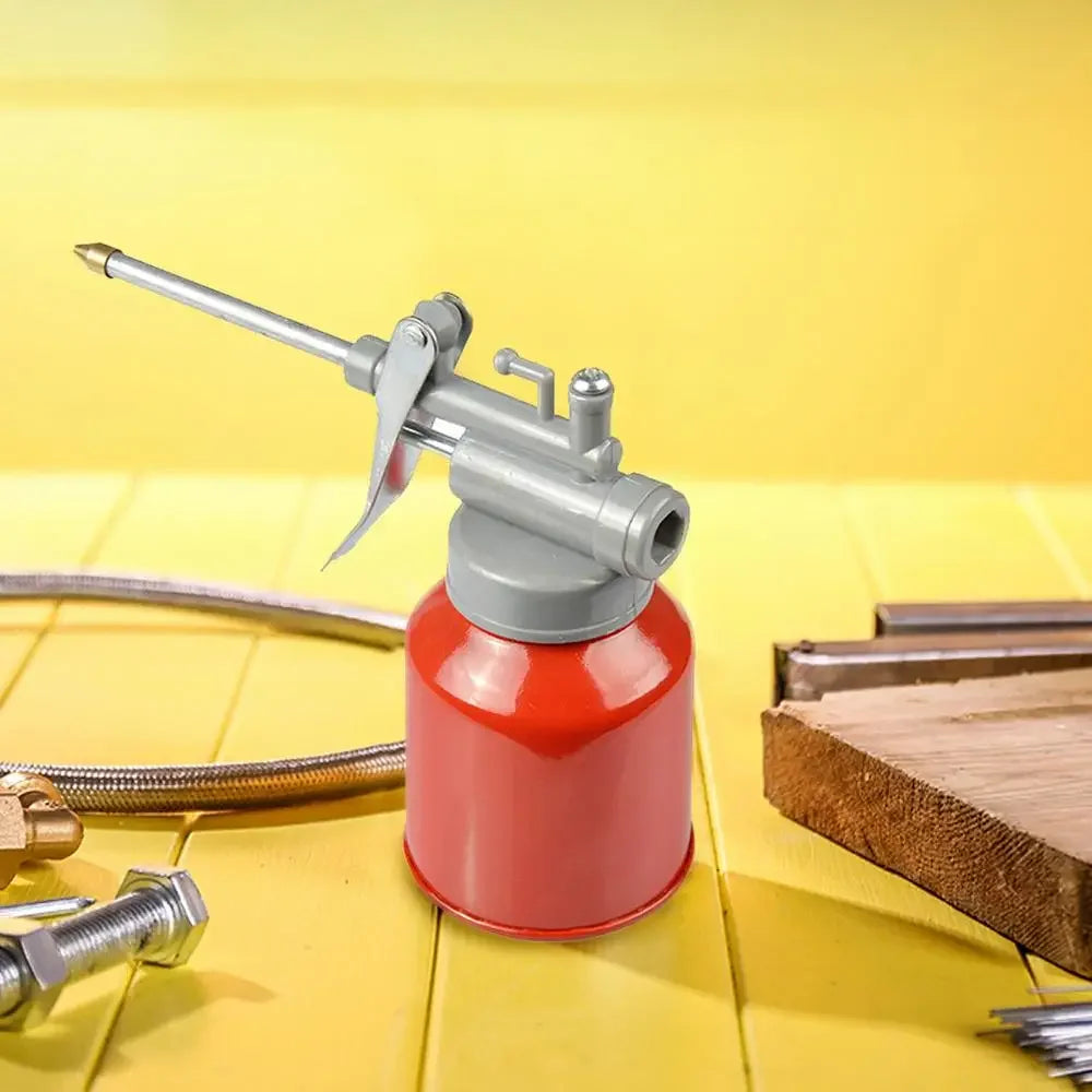 High-Pressure Oil Can Spout Thumb Pump Grease Gun with Copper Nozzle Repair Tool Mini Canister 250ml for Car Maintenance